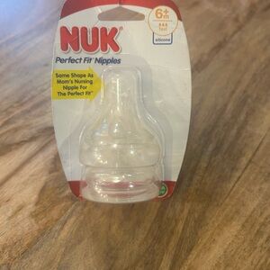 NUK Perfect Fit Silicone Baby Bottle Nipple - Clear (6m+) BPA Free 2 Pack Vented